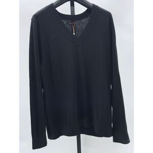 Quince Black V-Neck Sweater